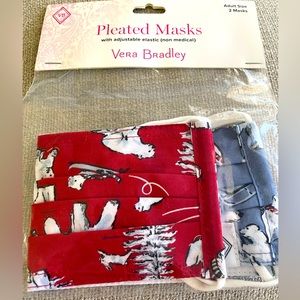 NIB 2 Vera Bradley Pleated Adult Masks in Beary Merry